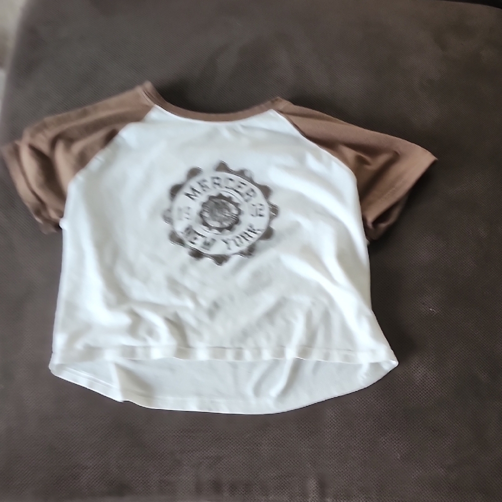 Brown and White Kids Raglan Shirt